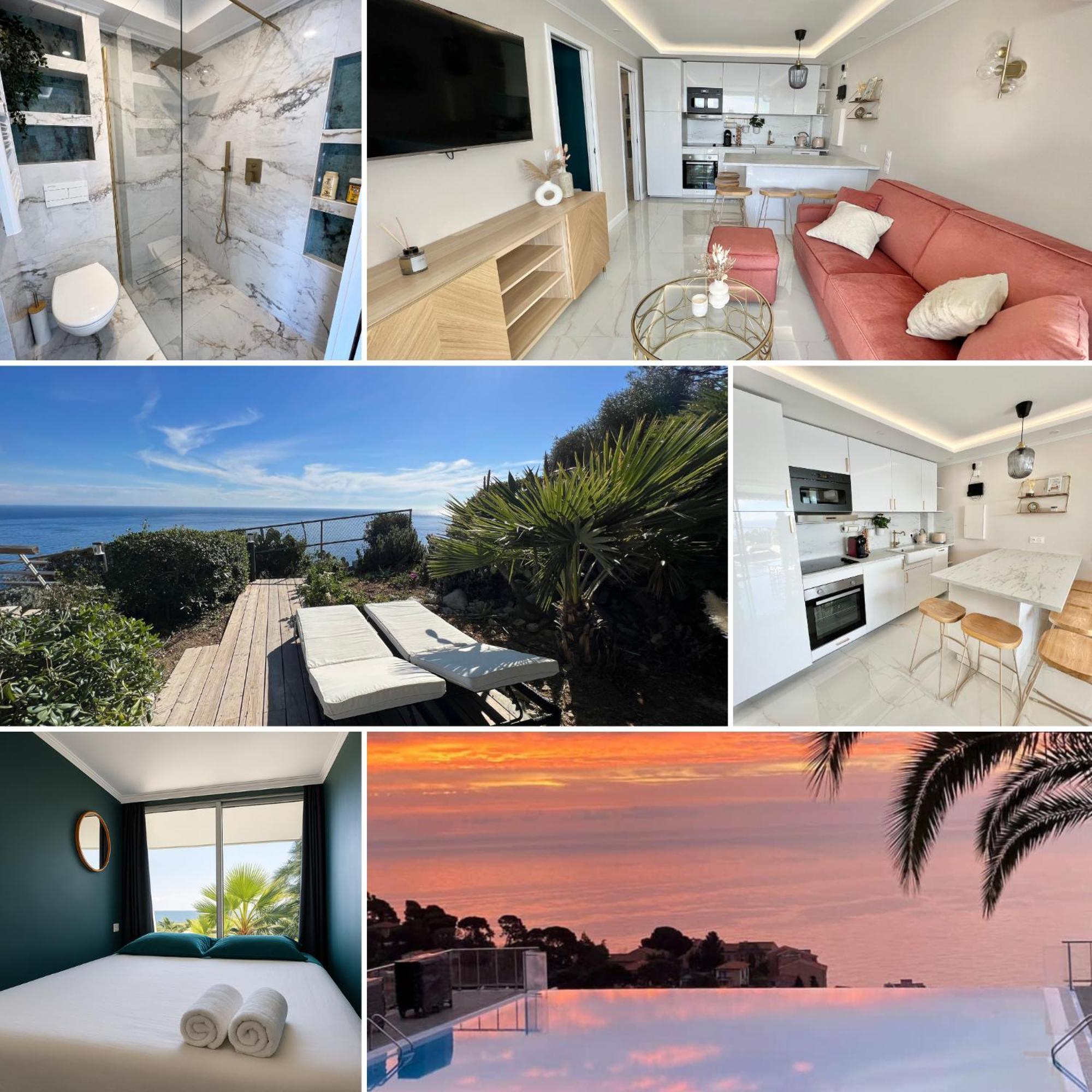 Luxueux Appartement - Vue Mer - Piscine - Free Parking - Monaco Cap-d'Ail Exterior photo